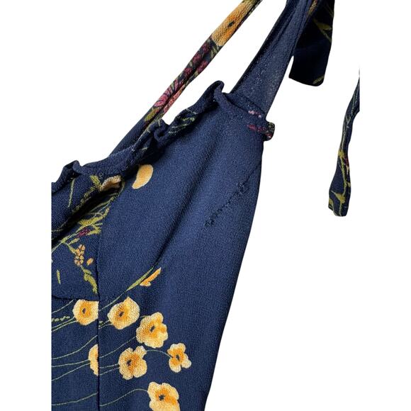 Reformation Floral Mini Dress - Black with Yellow and Purple - Picture 9 of 14